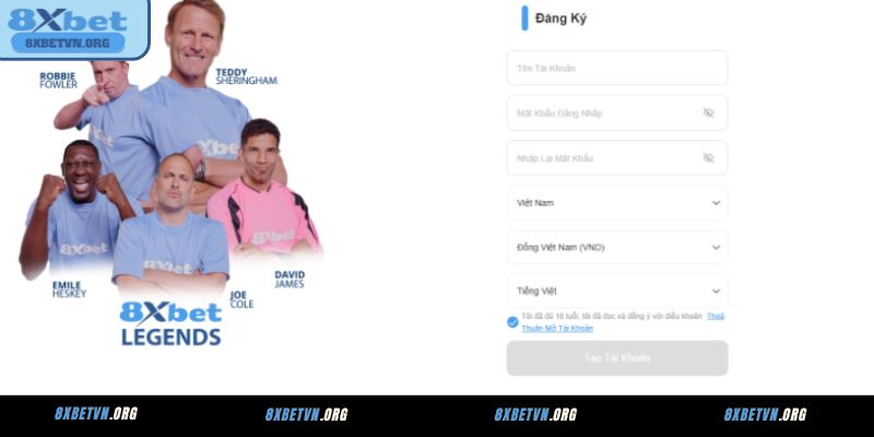 Đăng ký tài khoản 8XBET